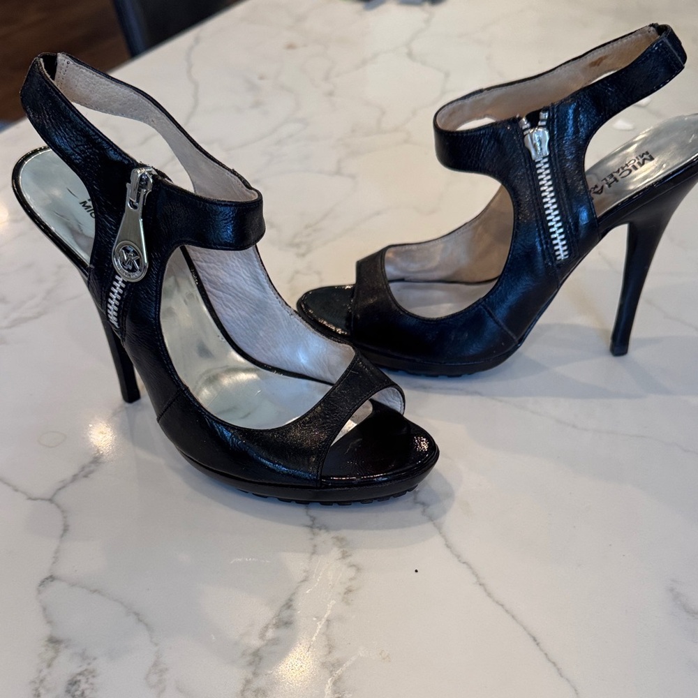 MICHAEL Michael Kors Black Zipper Heels